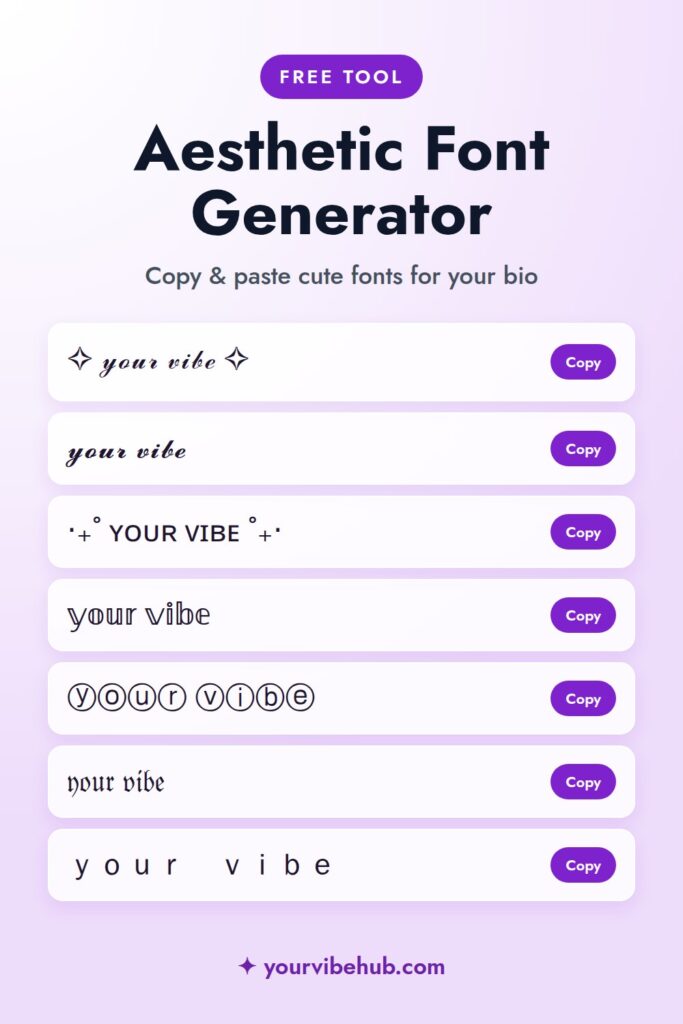 Aesthetic font generator: copy and paste fonts for your bio