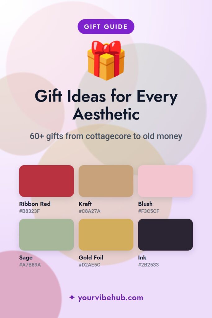 Aesthetic Gift Ideas color palette pin