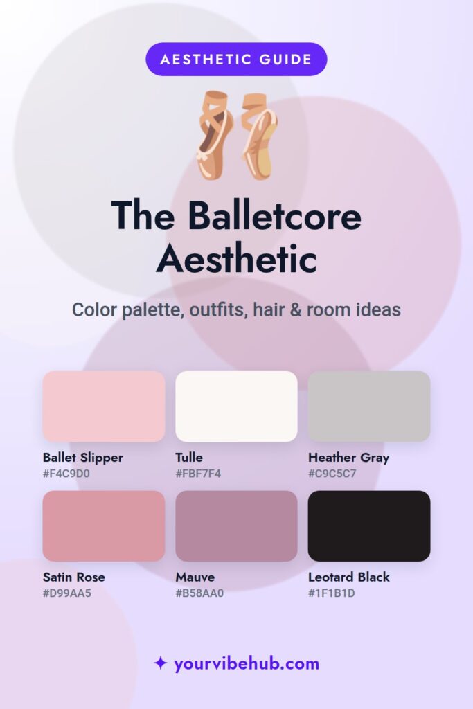 Balletcore Aesthetic color palette pin