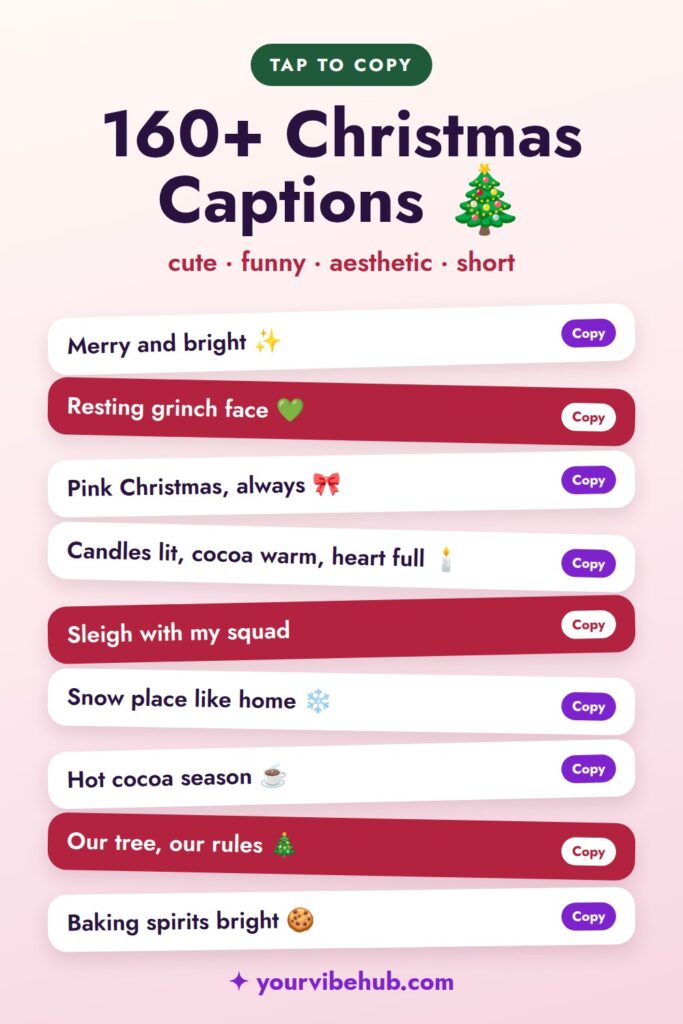 160+ Christmas Instagram Captions color palette pin