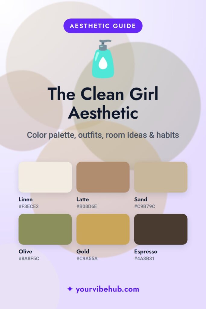 Clean Girl Aesthetic color palette pin