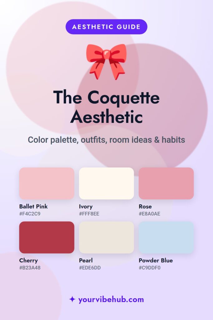 Coquette Aesthetic color palette pin