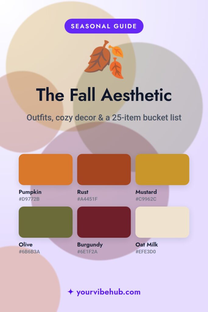Fall Aesthetic color palette pin