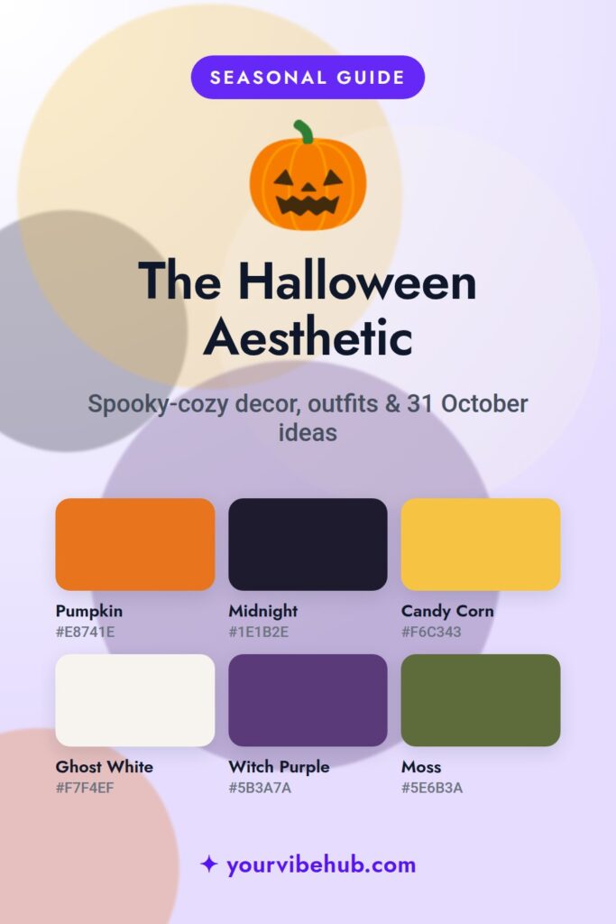 Halloween Aesthetic color palette pin
