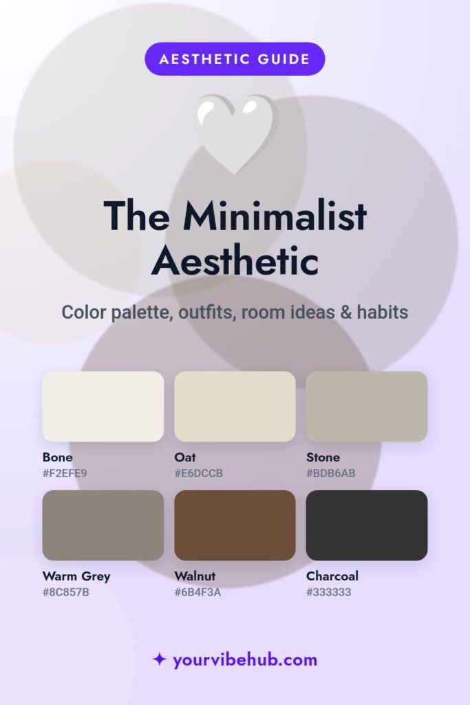 Minimalist Aesthetic color palette pin