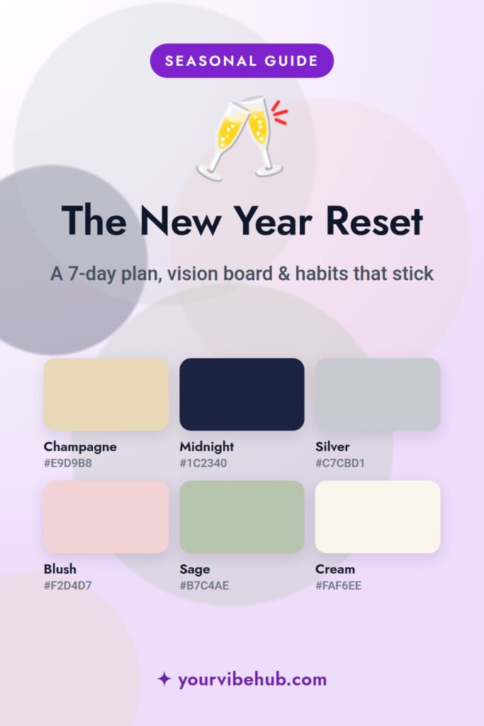 New Year Reset color palette pin