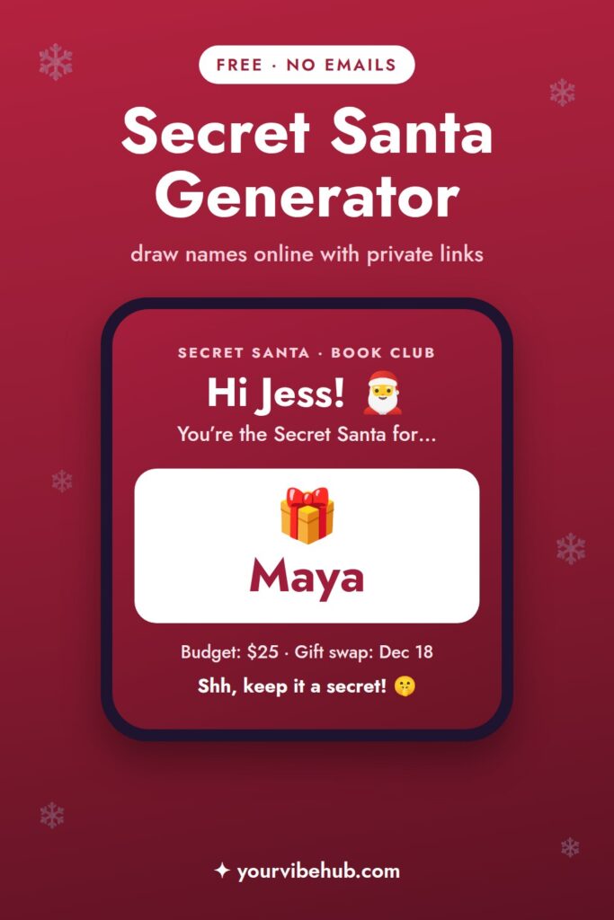 Secret Santa generator: draw names online and send everyone a private link