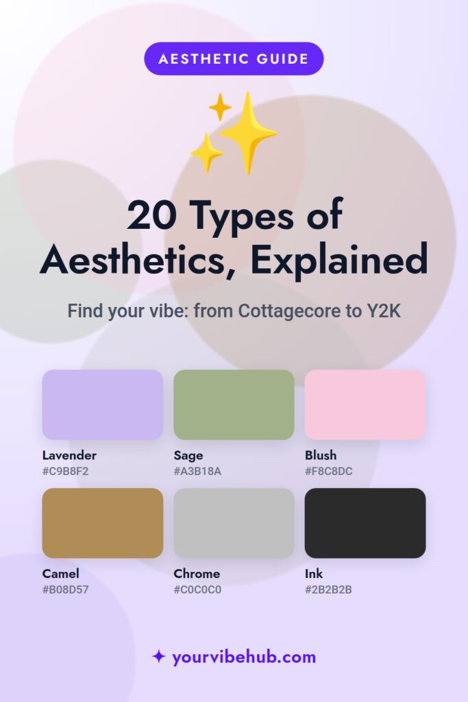 Types of Aesthetics color palette pin