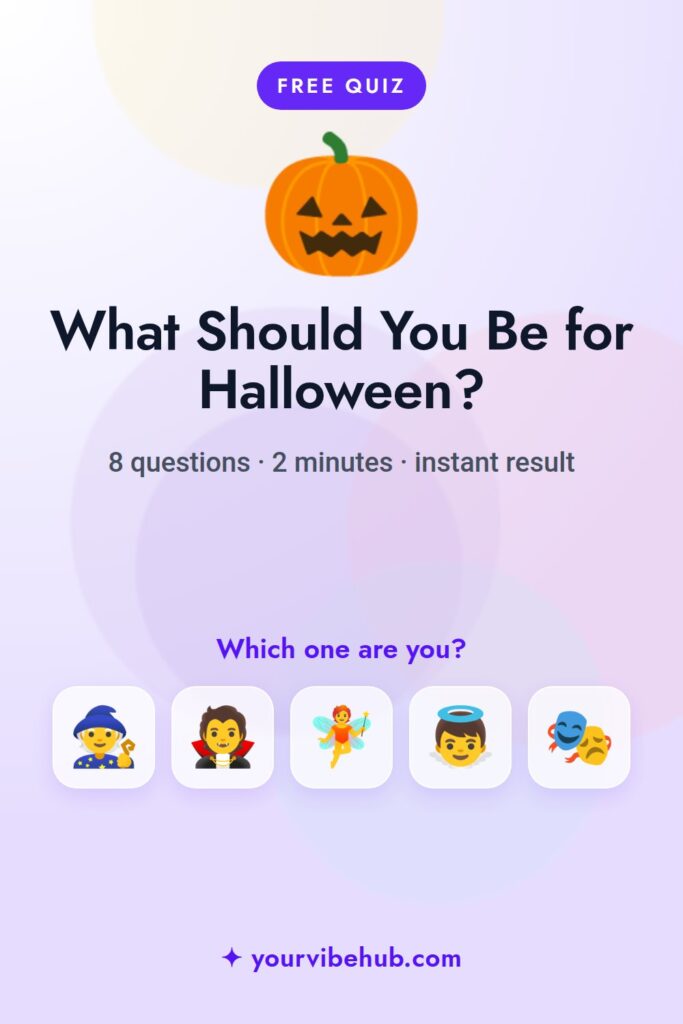 What Should You Be for Halloween? quiz pin for Pinterest