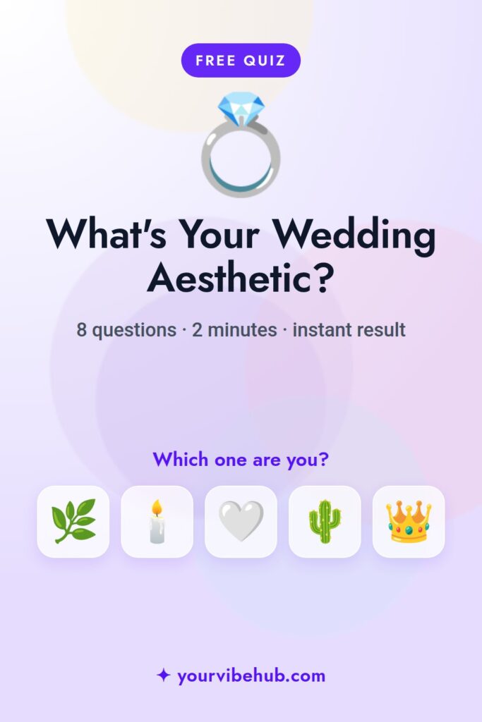 What’s Your Wedding Aesthetic? quiz pin for Pinterest