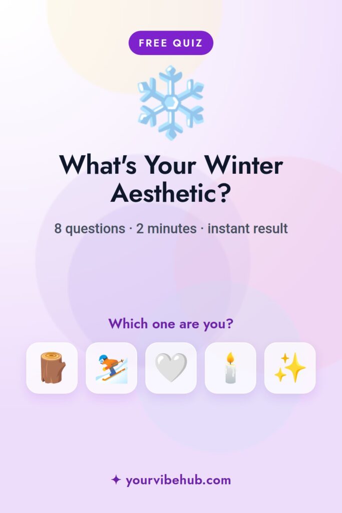 What’s Your Winter Aesthetic? quiz pin for Pinterest