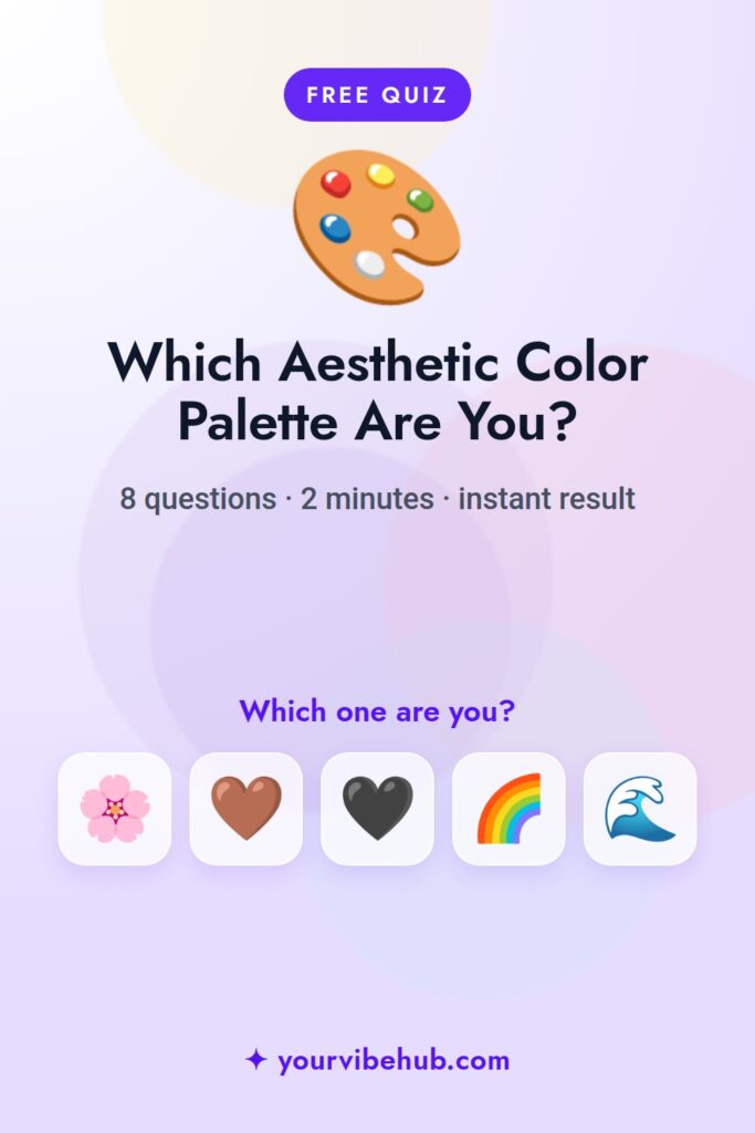 Which Aesthetic Color Palette Are You? quiz pin for Pinterest