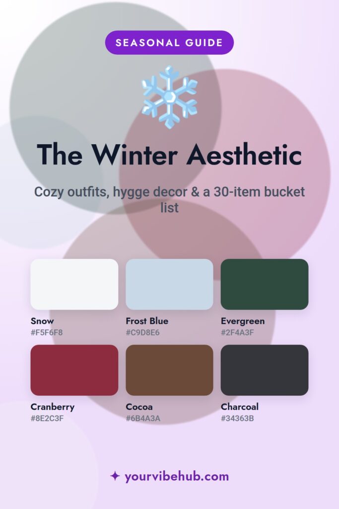 Winter Aesthetic color palette pin