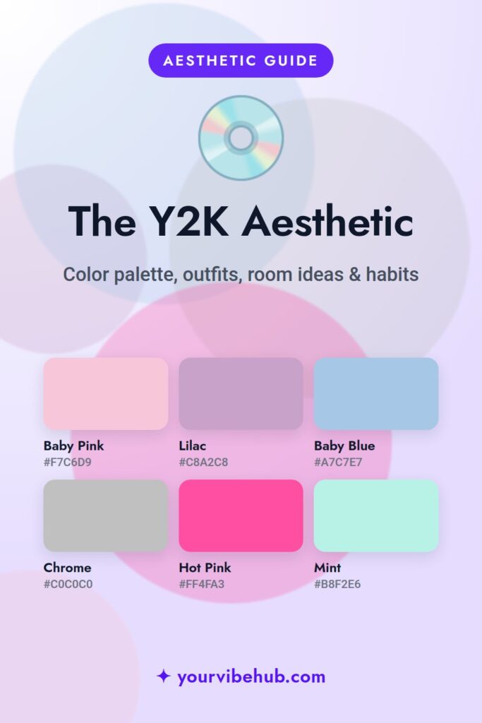 Y2K Aesthetic color palette pin