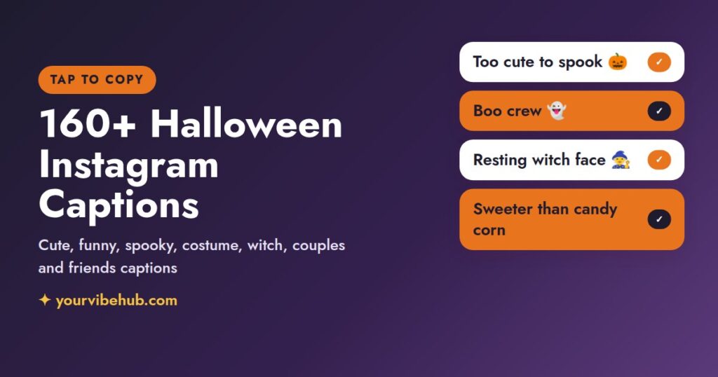 Halloween Instagram captions by YourVibeHub